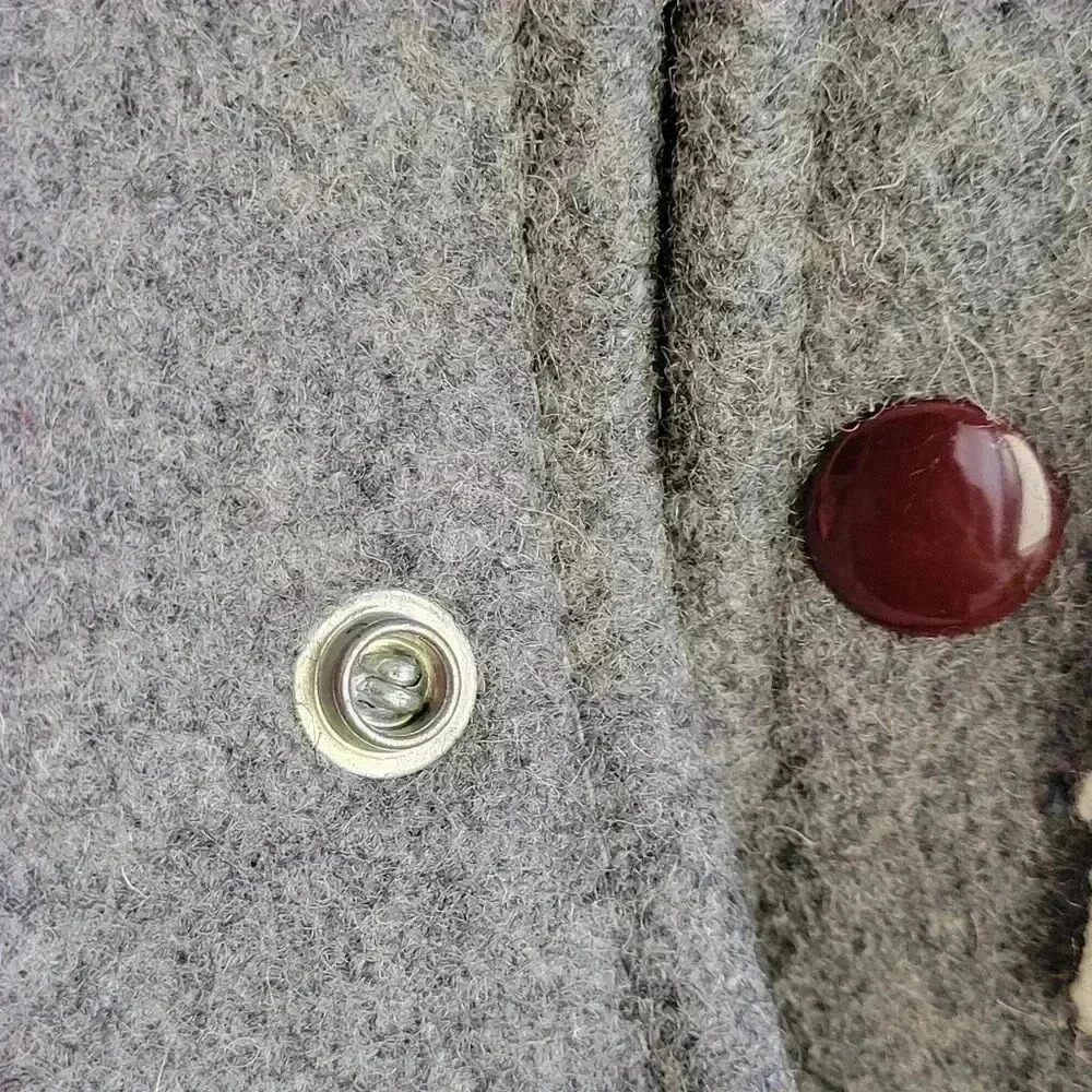 Vintage 1989 Meca Maroon And Grey Wool Men's Bomber Jacket Medium Burgundy/Gray - Picture 11 of 16